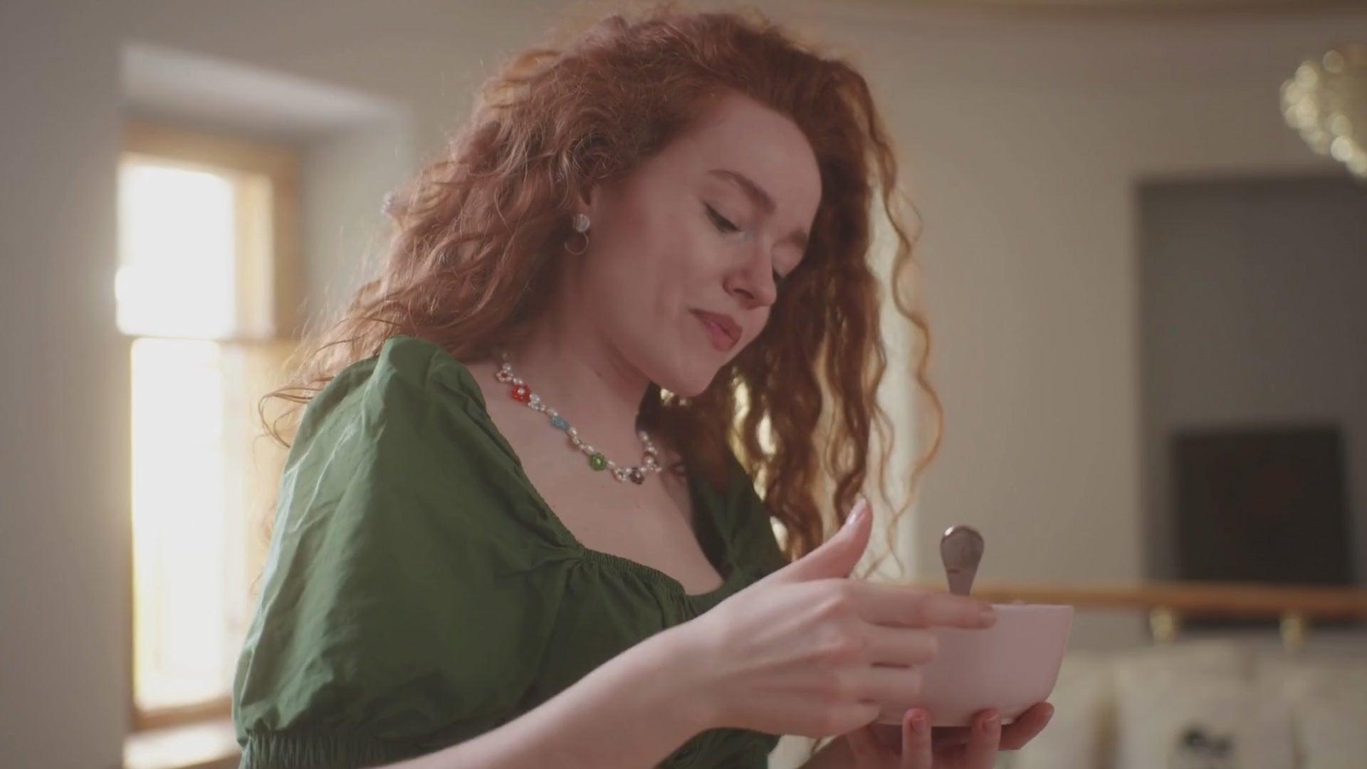 Load video: woman eating cereal with seeds in it